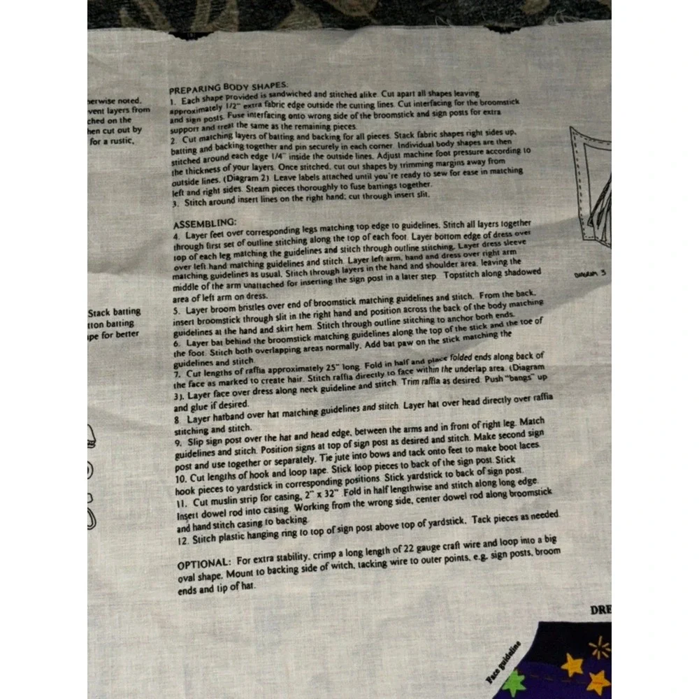 Vintage Witch Halloween Cut Sew Fabric Panel Which Way Springs Industries